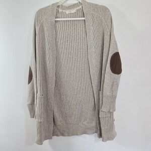 Harper Taupe Cardigan with Brown Accents